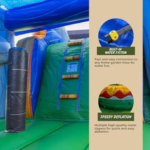 XJUMP T-Rex Dinosaur Inflatable Water Slide Bounce House Green