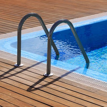 SAFTRON 3 Rung Step Ladder Metal Swimming Pool Handrail with Polymer Coat Finish for Fresh and Saltwater Inground Pool, Graphite Gray