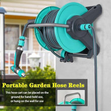 Wall Mounted Garden Hose Reel Truck, Outdoor Hose Reel, Portable Floor Hose Reel, Water Pipe Organization Guide Device (Hose Cart+30m Pipe)