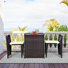 DUYHBAWRS 3PCS Outdoor Patio Rattan Furniture Set Space Saving Garden Deck W/Cushion Weather-Resistant is Suitable for