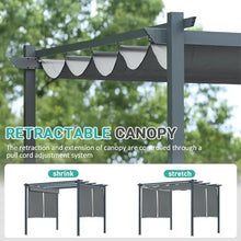 Masyardi 10 x 10 Ft Outdoor Aluminum Pergola, Retractable Canopy & 2 Sides Shades for Patio Backyard Garden Deck