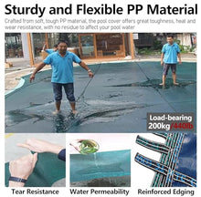 ERRULAN 8/10/12/18/24/30 Ft Inground Pool Safety Cover, Round Cold Resistant Swimming Pool Covers with Installation Hardware, Outdoor Deck Leaf Protector(Concrete Floor,35ft/10.7m)