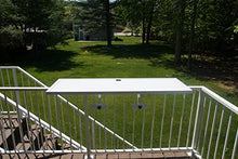 Deck Rail Table | Fits Patio or Deck Railing As A Dining Table, Side Table or Bar top | Aluminum With Simple Attaching Bracket System (White)