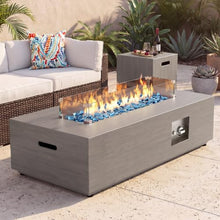 Sunpeak 42" Rectangular Outdoor Propane Fire Pit Table for Outside Patio