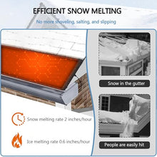 Kurhimy Roof Gutter De-Icing Heated Snow Melting Mats, Electric Snow Melting Heat Mats with with Power Cord for Winter Snow Removal, Anti-Slip Heated Walkway Mats Outdoor for Stairs Decks(13in*20ft)