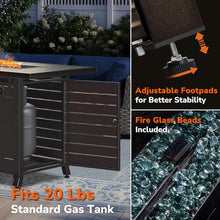 Hexago 57" Propane Fire Pit Table, 50,000 BTU Outdoor Gas Fire Pit, 2-in-1 Rectangular Firepit with Lid, ETL Certified for Garden, Backyard, Patio Gatherings, Mocha