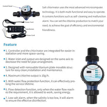HNBYLMM Swimming Pool Chlorinator, Salt Water Pool Chlorinator System,2/4/6/8/10g/h Salt Chlorine Generator, with Self-Cleaning & APP Control, 25-100% Output Adjustable, for Pools Up to 10-50m³,4g/h