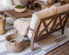 POLYWOOD® Braxton Deep Seating Loveseat in Slate Grey/Natural Linen