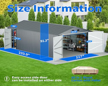 10x20 Outdoor Storage Shed, Extra Large Metal Garage Building, Heavy Duty Steel Car Shed with Side Door & Updated Frame Structure, Waterproof Carport for Car, Truck, Bike, Tool Storage, Dark Gray