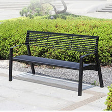 Outdoor Benches Weatherproof Outdoor Park Wrought Iron Bench Outdoor Scenic Courtyard Leisure Bench Indoor Gym Rest Seat with Backrest Bench Metal Garden Bench(M:180cm)