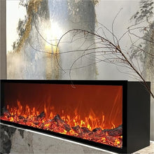 Atomized Fireplace Fireplace Insert Built-in Decorative Cabinet Simulated Flame Tempered Glass Surface Household(Small)