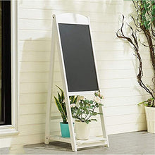 OJKJGYTF Plant Stands,Flower Stand,White Flower Stand,Wooden with Drawing Board Floor Type Plant Stand,Balcony Coffee Shop Flower Shop Flower Standnishings/White/45X42X115Cm