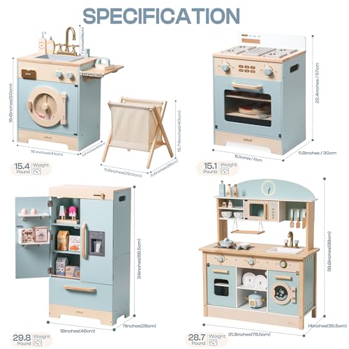 ROBOTIME Wooden Kids Kitchen Playset Toy Kitchen Sets