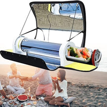 WEIZIIA Portable BBQ Grill Solar Cooker, Portable Solar Camping Oven - Outdoor Cooker with 4.5L Capacity & Built-in Thermometer, Adjustable 200°F to 450°f (93°C to 232°C) - Ideal for Camping