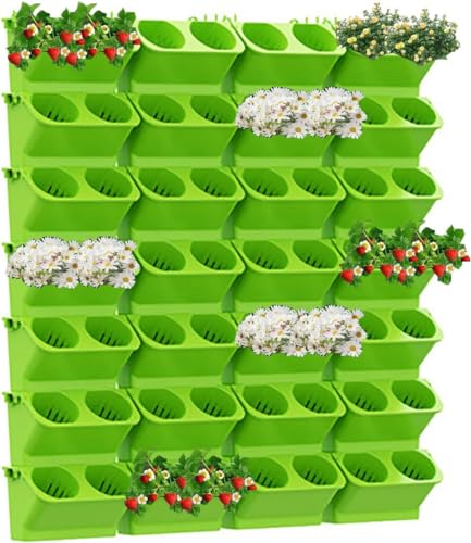 UXIPILBX Vertical Wall Planter,Vertical Ornament Container Decorative Flowerpot Decorative Planter Garden Planting Bags Hanging Planter, Plant Flower Pot Holder Green Herb Wall Decor