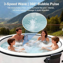 Inflatable Blow Up Hot Tub With LED Lights, 81.1" X 27.9" Round 455 Gallon Spa For 4–6 Users, Leak-Proof PVC Outdoor Model, 150 Air Jets & 3-Speed Surf Jets, Heating Pump Plus Thermal Insulated Cover