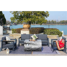 Direct Wicker Gray Aluminum 5-Person Patio Outdoor Seating Group with Cushions and Firepit
