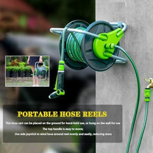 Wall Mounted Hose Rack for Hose Reel, Water Hose Reel, Outdoor Portable Hose Cart, Household Cleaning Hose, Mobile Type (Hose Cart+30m Pipe)