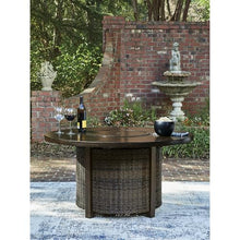 Signature Design by Ashley Outdoor Fire Pit Table, Round Wicker Propane