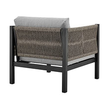 ARMEN LIVING 840254332447 Cuffay Modern Outdoor Patio Conversation Furniture Set, Black Aluminum and Gray