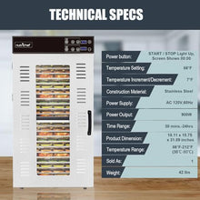 NutriChef Commercial Electric Food Dehydrator Stainless Steel