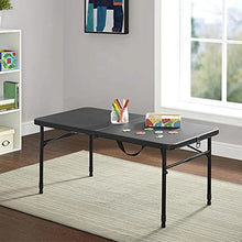 AFPSDLFJDLS Plastic Adjustable Height Fold-in-Half Folding Table Camping Foldable Picnic