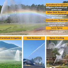 BAIYITONGDA 2" Impulse Sprinkler with Pressure Gauge, Farm Irrigation Sprinklers with On Tripod Base0°-45° Elevation Angle Adjustable, 360° Automatic Rotation, for Large Area Farmland Irrigation