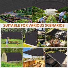 PIPRE 90% Shade Cloth Sun Shade Fabric Privacy Screen Shade Cover for Patio Garden Pergola Shade Cover Canopy, 35 x 50 FT, Black