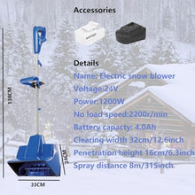 Kindevieft Electric Snow Shovel Cordless 20V 12 Inch Snow Shovel for Driveways, Lightweight Electric Snow Blower with Adjustable Handle (4.0Ah Battery and Charger Included),OneBattery