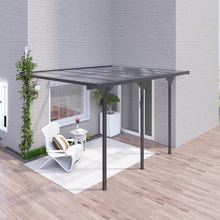 Outsunny 12' x 10' Outdoor Polycarbonate Pergola Hardtop Aluminum Gray