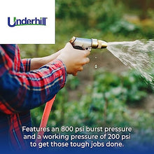 Underhill UltraMax Commercial Garden Water Hose 100 ft, Rubber, Flexible, Anti-Kink, 200 psi WP, 800 psi BP, H75-100R, 3/4 Inch x 100 ft GHT, Red