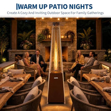 Garvee Pyramid Propane Patio Heater with Wheels & Waterproof Cover, Brown