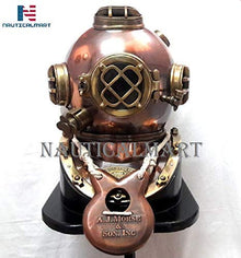 NauticalMart US Navy Antique Divers Diving Helmet Reproduction Brown