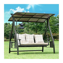 ELUKHT Creative Hotel Patio Porch Swing Glider with Stand Outdoor Swing Chairs with Adjustable Tilt Canopy, Garden Swing Lazy Daze Hammocks Swing Bench with Cushions and Pillow Garden