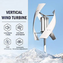 Mdxtog Wind Turbine Generator Kit, 1500W Vertical Helix Wind Power Generator with Controller, 24V/48V 3 Blade Industrial Free Energy Generator, Nature Power System for Marine RV Home