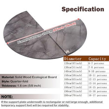 Innovz Round Table Tops Dark Gray Marble Finish, Wood Folding Tabletop Without Legs, Modern Circular Desk Top Only for Family Dinner, Party, Commercial Catering(190cm(75inch))