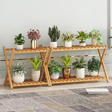 Indoor Plant Stand For Multiple Plants 2 Tier Wood Corner Plant Shelf Rack Creative Simple Flowerpot Stand Outdoor Rustic X-Cross Flower Pot Stand Holder For Yard Patio Garden Balcony Planter
