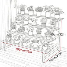 ARTUNV 4 Tier Wooden Plant Stand Rack, Heavy Duty Metal Frame Corner Flower(Size:100cm/39in,Color:White)