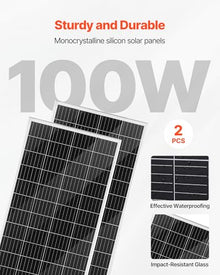 VEVOR 12V 400W Solar Wind Power Kit, 2PCS 100W Monocrystalline Solar Panels + 200W Wind Turbine + MPPT Wind/Solar Hybrid System Controller for Home RV Boat Camping Off-Grid Applications
