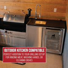 GRILLA Outdoor Kitchen Sink and Refrigerator Combo with Flexible Faucet, Beverage Cooler, For Outdoor Cooking and Grilling
