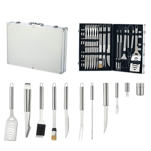 Aluminum Box Barbecue Tool Set Stainless Steel Outdoor Grill and Fork Shovel Clip BBQ