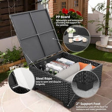 UOPYNE 3 Piece Outdoor Furniture Patio Wicker Sofa Setwith Cushion and Storage Table with Rattan Ottomans, Conversation Sets Patio Furniture Come with Removable Washable Cushion -Light Grey