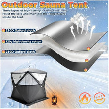 VUNHEX Portable Outdoor Sauna Tent for 3-5 People, Home Backyard Sauna Spa Tent with Smoke Vent, 3-Layer Thermal 210d Oxford Fabric Insulated Sweat Sauna Room for Outdoor Camping & Snow Fish-Ing(C)