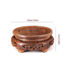 OREKPOT Pcs Plants Saucers Ornament Base Round Solid Wood Vase Buddha Statue Fish Tank Flower Pot Wooden Flower Stand Tray Rack Living Room Plant Pot Saucers,