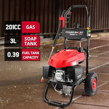 PowerSmart 3500 PSI Gas Pressure Washer with 2.5 GPM Flow Rate, 3800W Power, Onboard Soap Tank, Spray Gun & Wand, and 5-Nozzle Set for Cleaning Cars, Fences, Driveways, Homes, and Patios