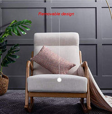 KLNBV Rocking Chair,Comfortable Nordic Balcony Rocking Chair Balcony Solid Wood Lounge Chair Bedroom Living Room Lazy Lounge Chair Office Armchair Bearing Weight 200Kg - Rocking Chair + Pedal