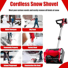 PioMue Battery Snow Blower,Portable Electric Snowplow and Shovel, Cordless Snowplow with Adjustable Handle for Patio, Playground and Farm 1*Battery