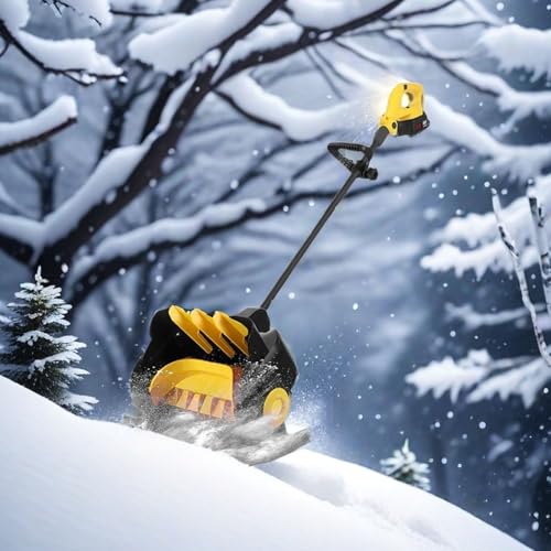 WEIMILOR Cordless Snow Shovel, 21V 4.0Ah Cordless Snow Blower for Driveway, Snow Blower with Battery and Adjustable Handle, Electric Snow Blower,2xbattery