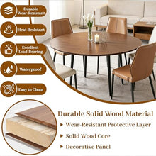 vhdurike Foldable Round Table Top, 4-Panel Wooden Tabletop Extender, Heavy Duty Portable Temporary Desktop Replacement for Indoor Outdoor Coffee & Patio Table,140cm/55in