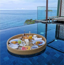 TBQATNTS Floating Pool Bar Tray, Serving Table for Pool Parties, Floating Drink Tray for Swimming Pools, Spas, and Hot Tubs,Black,80cm/31.5in